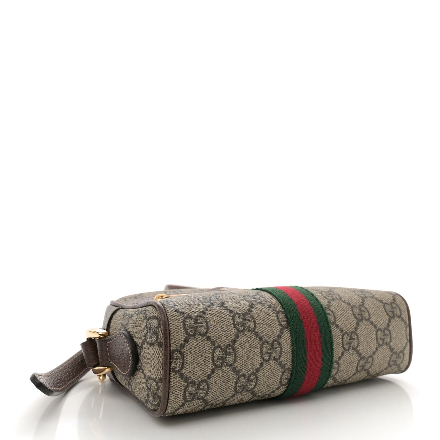 Gucci GG Supreme Monogram Web Mini Ophidia Shoulder Bag Brown