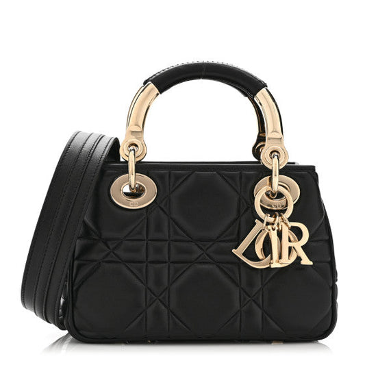Christian Dior Calfskin Cannage Mini The Lady 95.22 Black