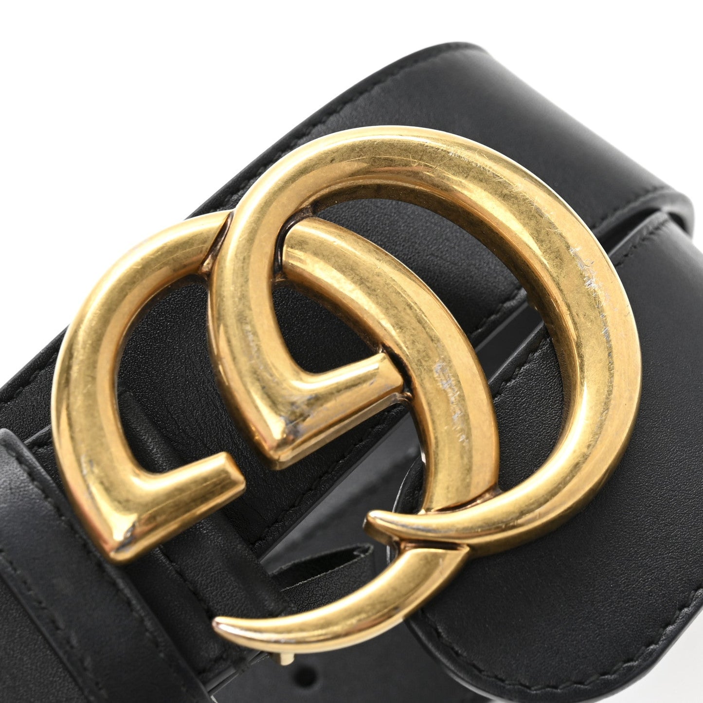 Gucci Calfskin Double G 40mm Belt 80 32 Black