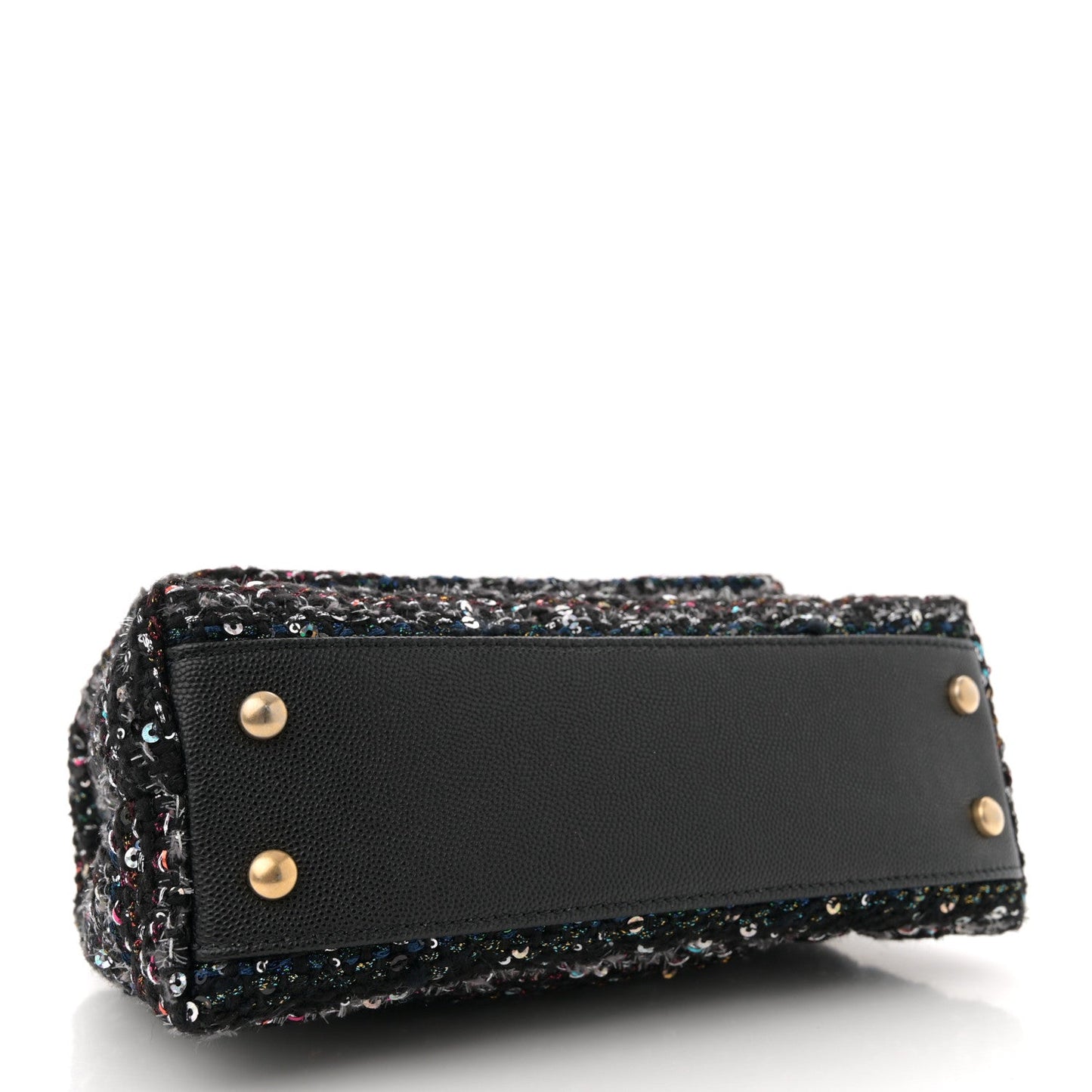 Chanel Tweed Sequin Mini Coco Handle Flap Black
