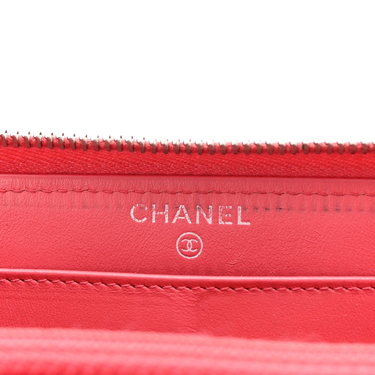 Chanel Caviar Quilted Large Gusset Zip Around Wallet Pink