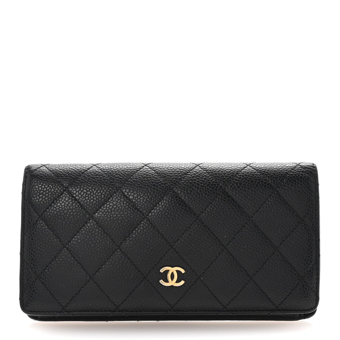 Chanel Caviar Quilted Yen Wallet Black