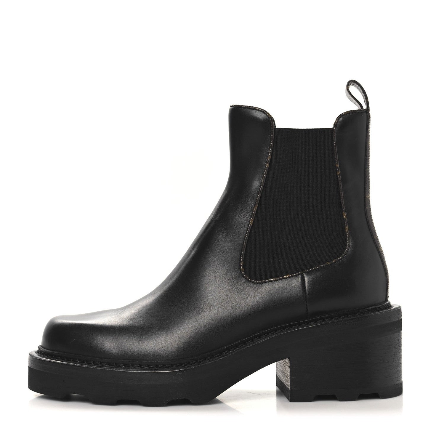 Louis Vuitton Calfskin Monogram Beaubourg Ankle Boots Black