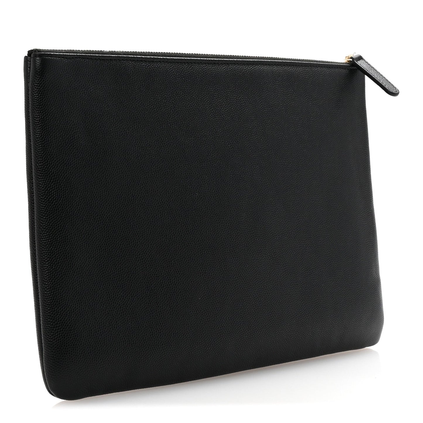 Chanel Caviar Studded Medium Deauville Pouch Black