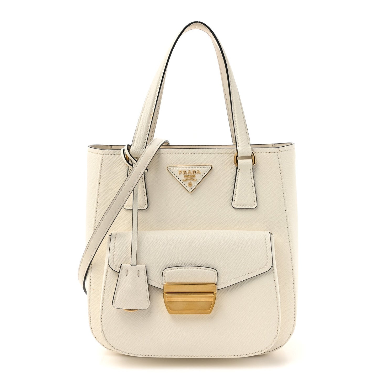 Prada Saffiano Lux Metropolis Tote White
