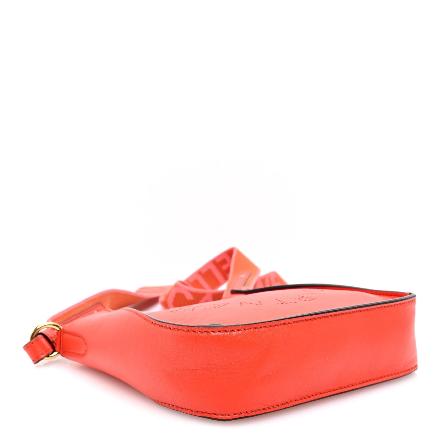 Stella McCartney Eco Alter Nappa Perforated Logo Mini Crossbody Orange