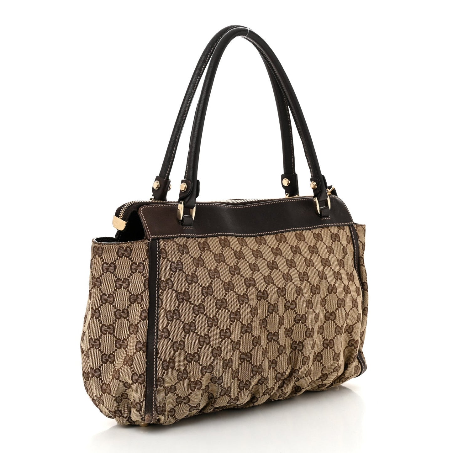 Gucci Monogram D Gold Tote Dark Brown d Gold Tote Dark Brown
