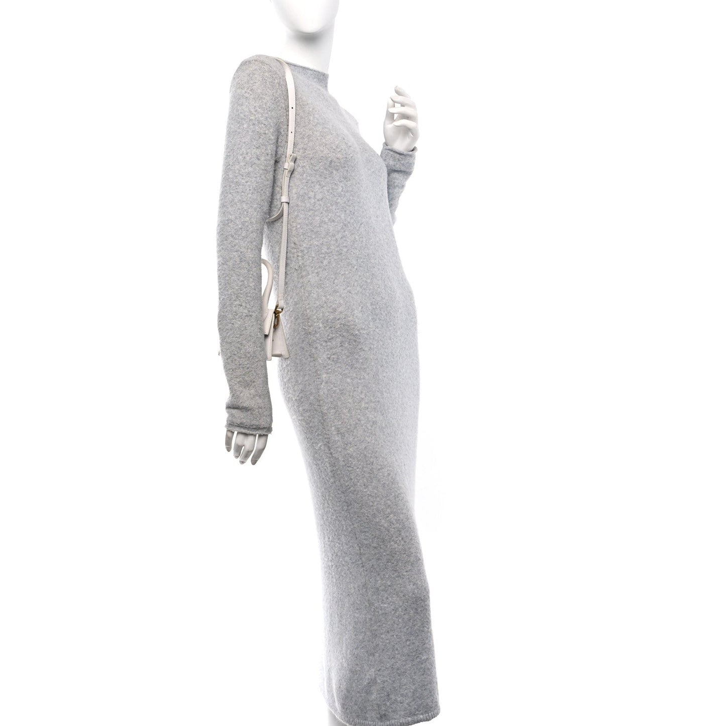 Jacquemus Suede Crocodile Embossed Le Chiquito Grey