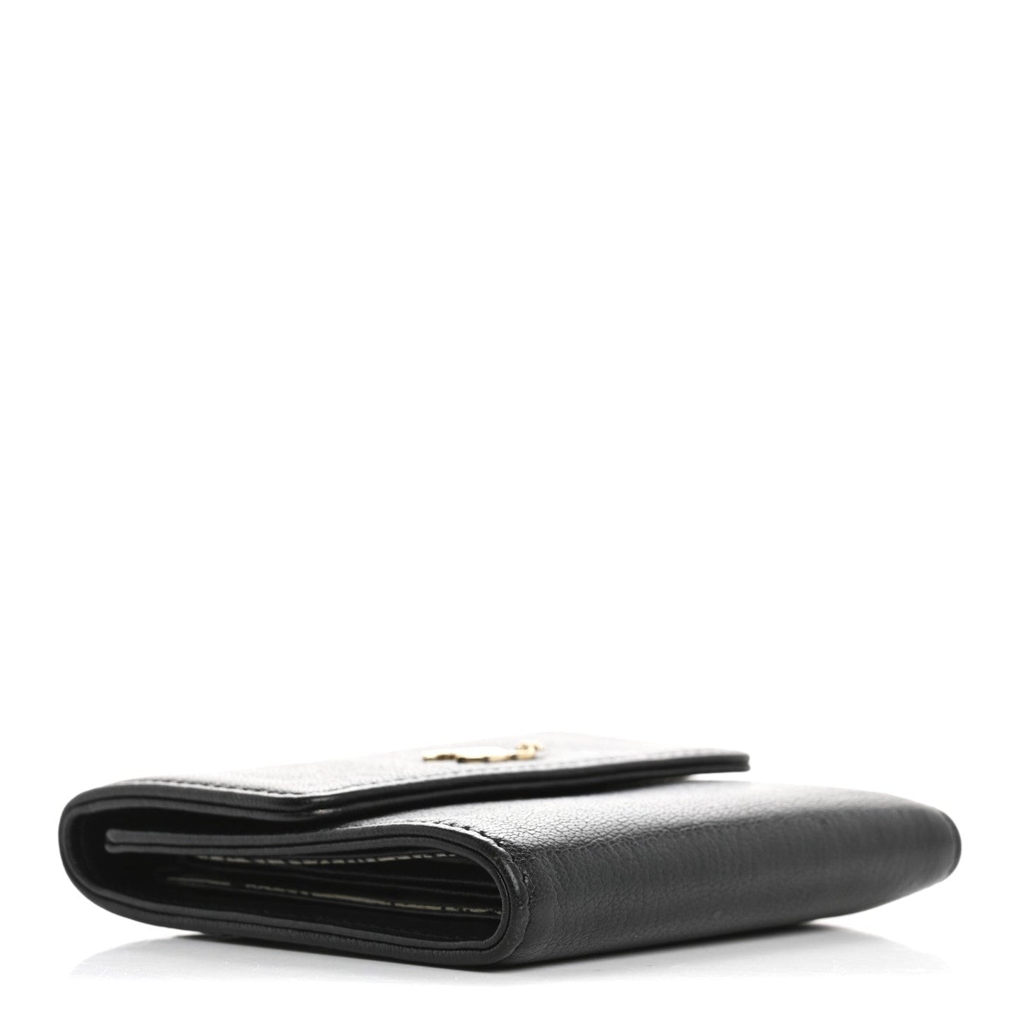 Chanel Goatskin CC Compact Flap Wallet Black