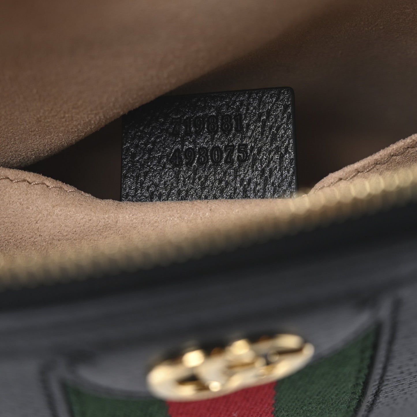 Gucci Calfskin GG Web Small Ophidia Dome Shoulder Bag Black
