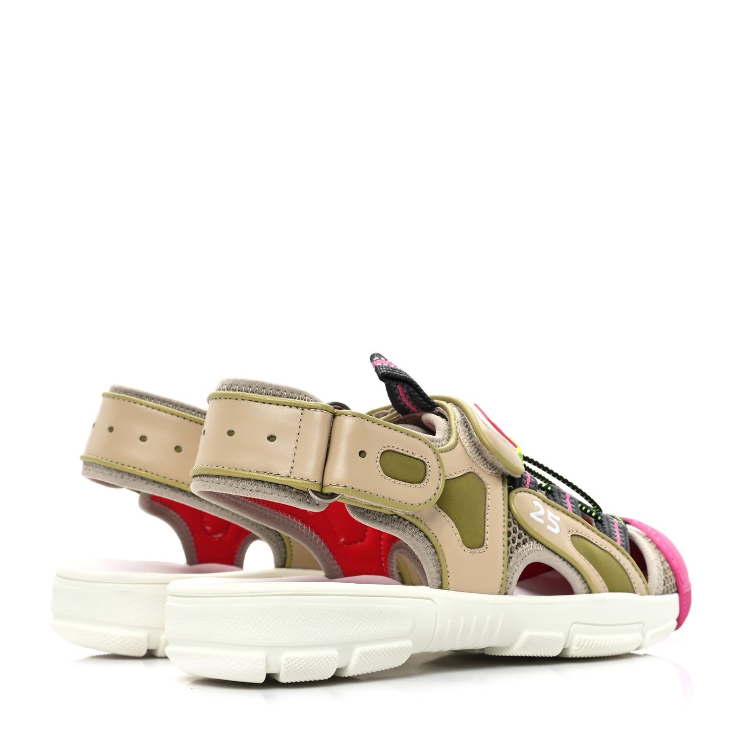 Gucci Mesh Fabric Tinsel Sport Sandals 36 Loess Sand Box Pink