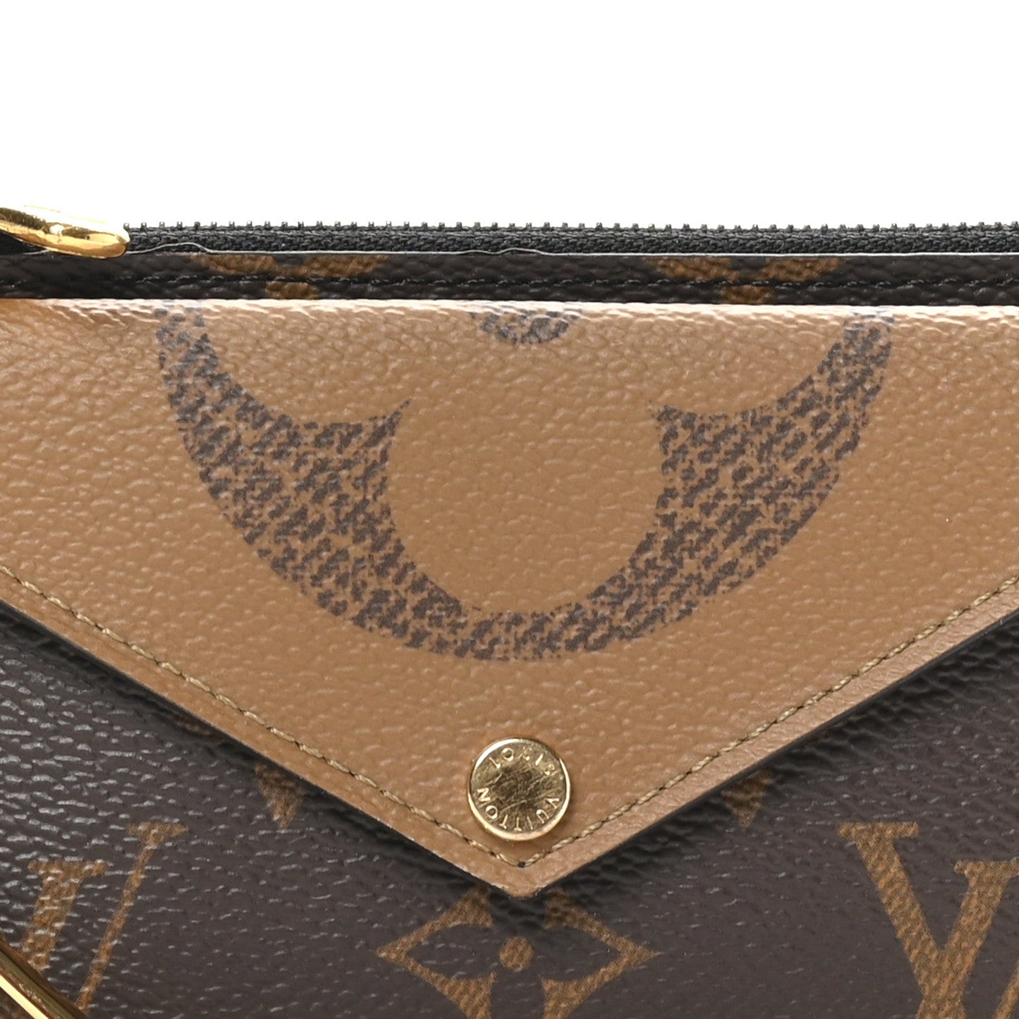 Louis Vuitton Reverse Monogram Recto Verso Card Holder Brown