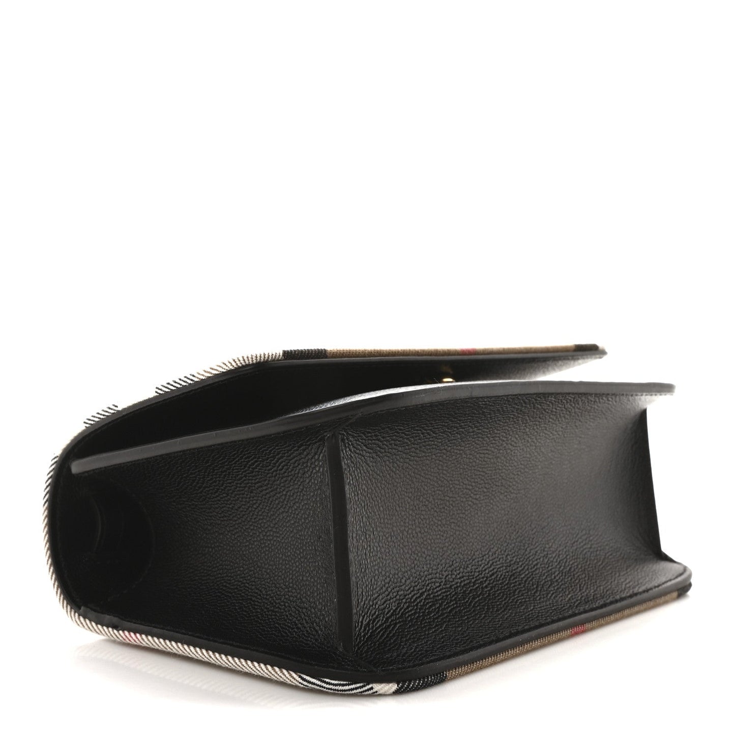 Burberry Grained Calfskin House Check Small Madison Shoulder Bag Black