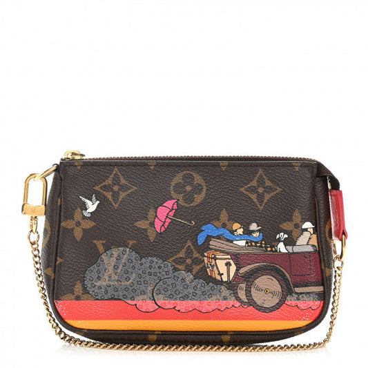 Louis Vuitton Damier Ebene 2015 Christmas Animation Mini Pochette Accessories