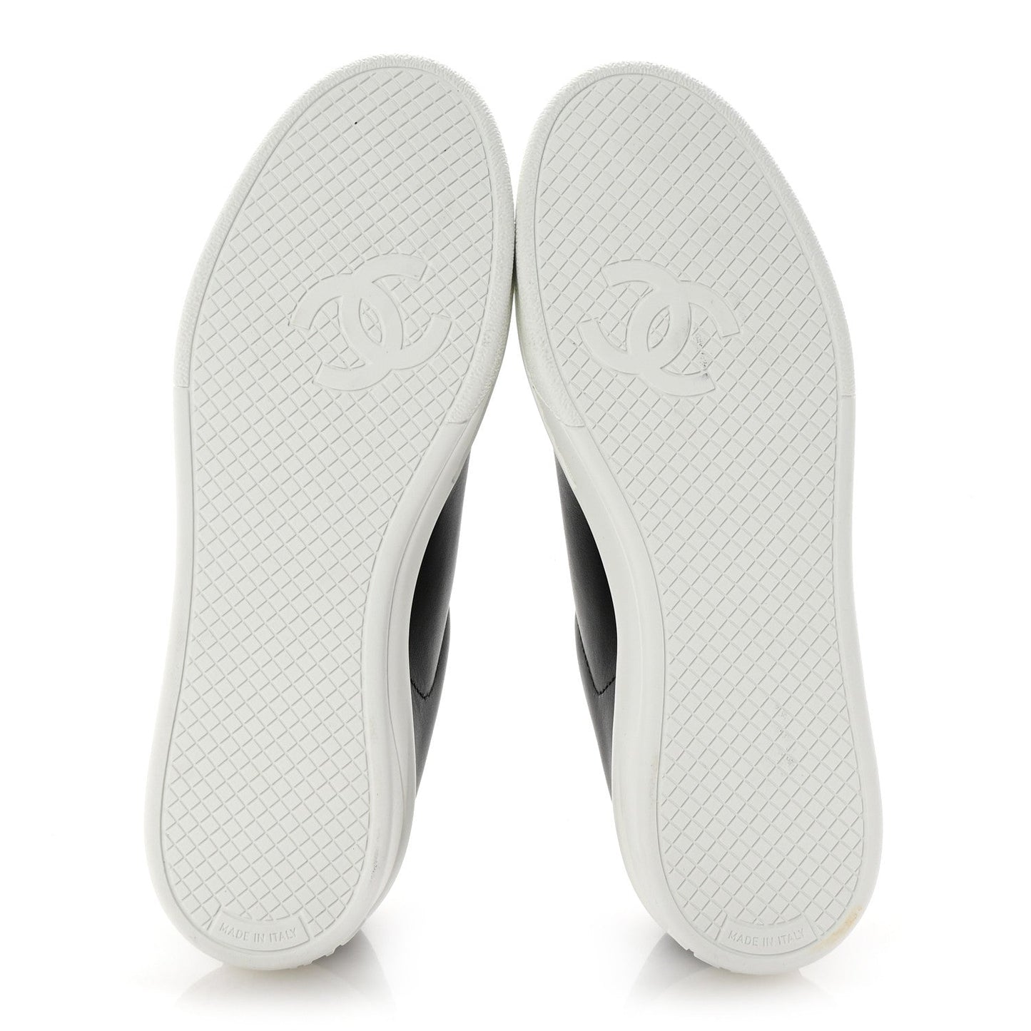 Chanel Calfskin CC Uniform Womens Sneakers 37 Black