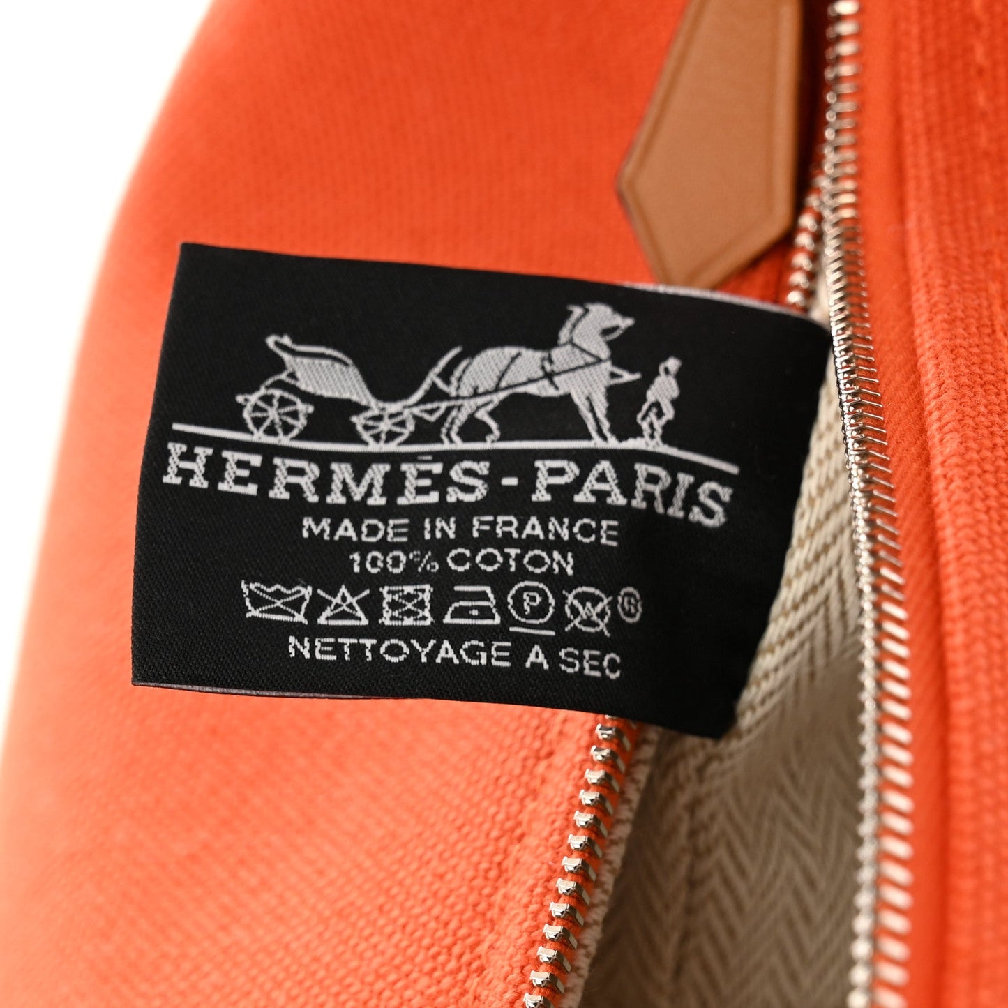 Hermes Canvas Small Bride-A-Brac Pouch Orange Burgundy