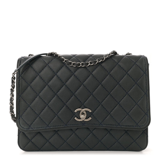 Chanel Caviar Quilted Flap With Chain Blue