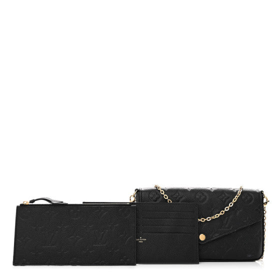 Louis Vuitton Empreinte Pochette Felicie Chain Wallet  Black