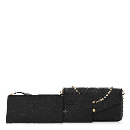 Louis Vuitton Empreinte Pochette Felicie Chain Wallet  Black