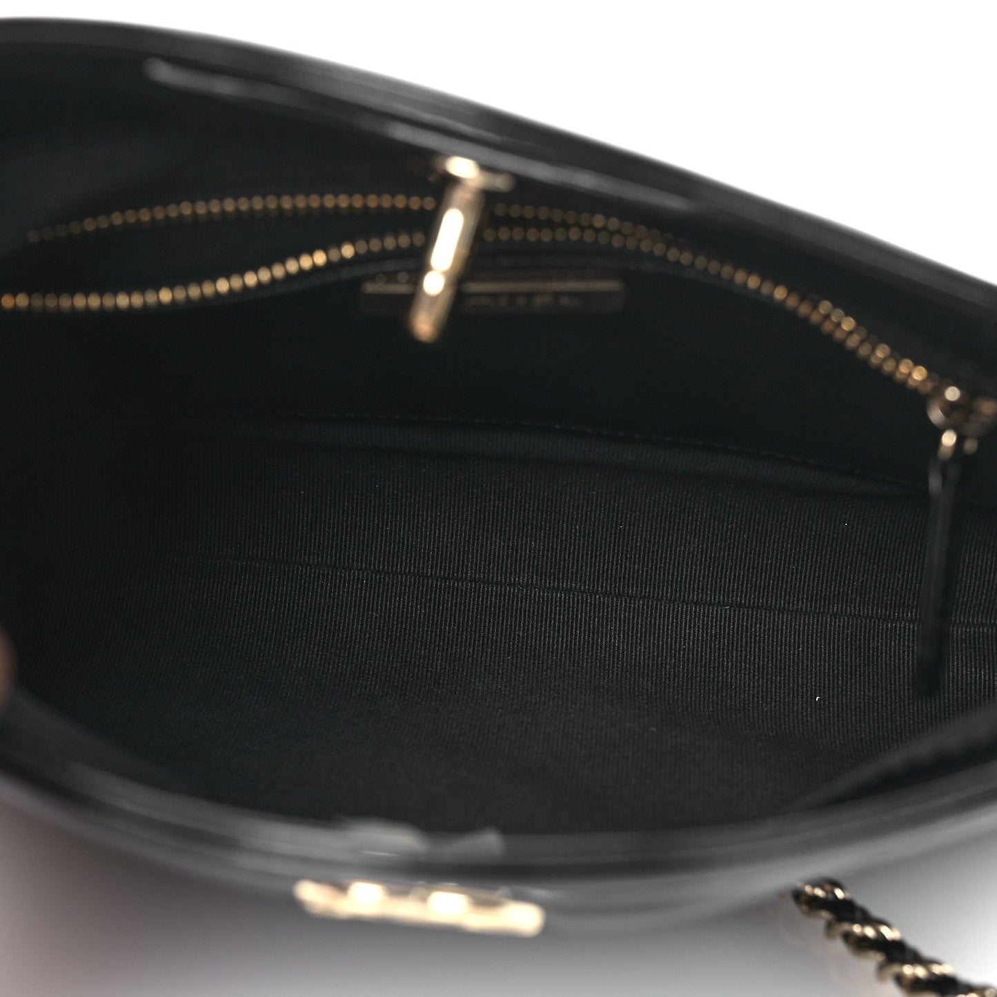 Chanel Shiny Crumpled Calfskin Quilted Mini 31 Shopping Bag Black