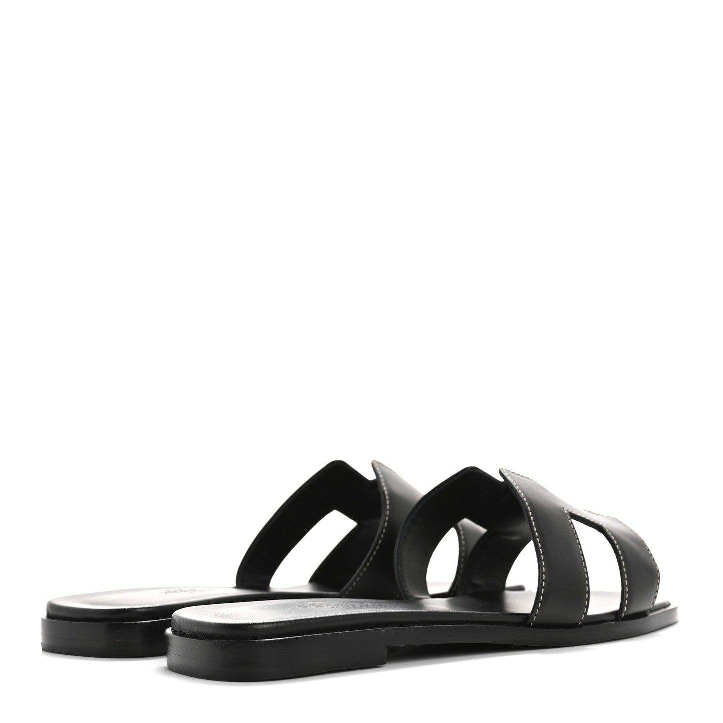Hermes Box Calfskin Oran Sandals 36.5 Black