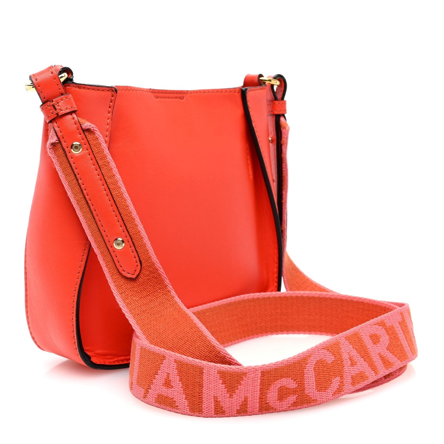 Stella McCartney Eco Alter Nappa Perforated Logo Mini Crossbody Orange