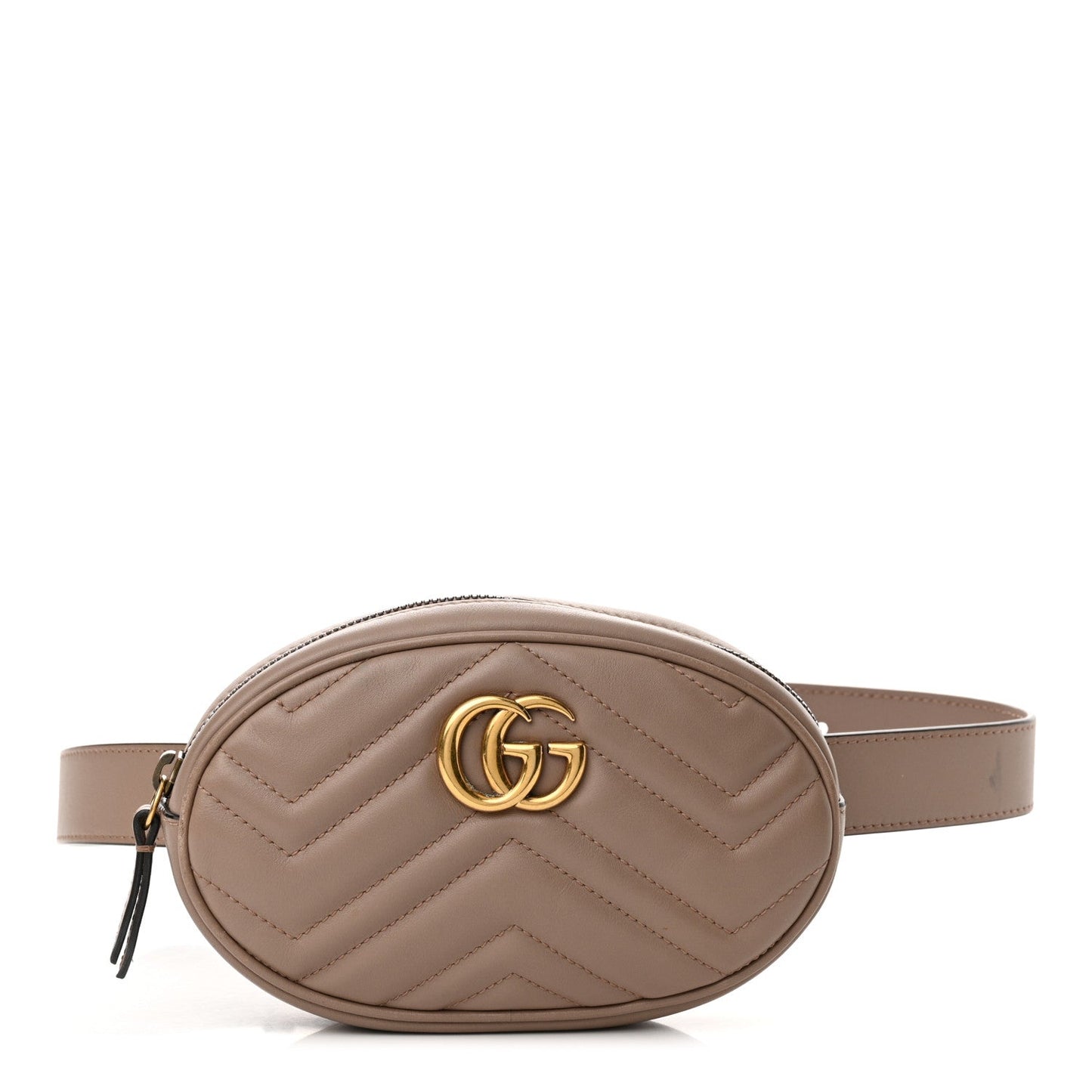 Gucci Calfskin Matelasse GG Marmont Belt Bag 85 34 Porcelain Rose