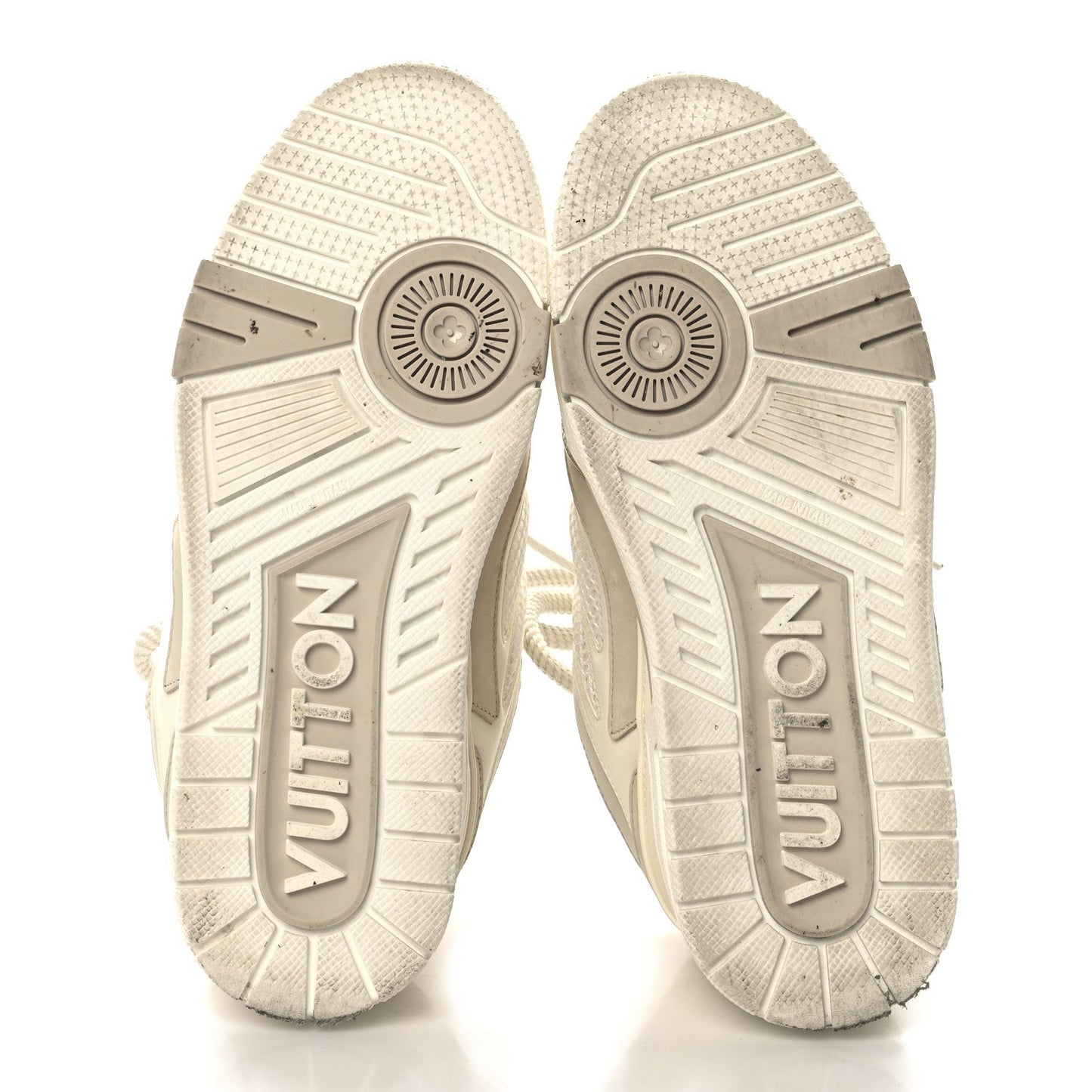 Louis Vuitton Calfskin Mesh Womens LV Skate Sneaker Beige White