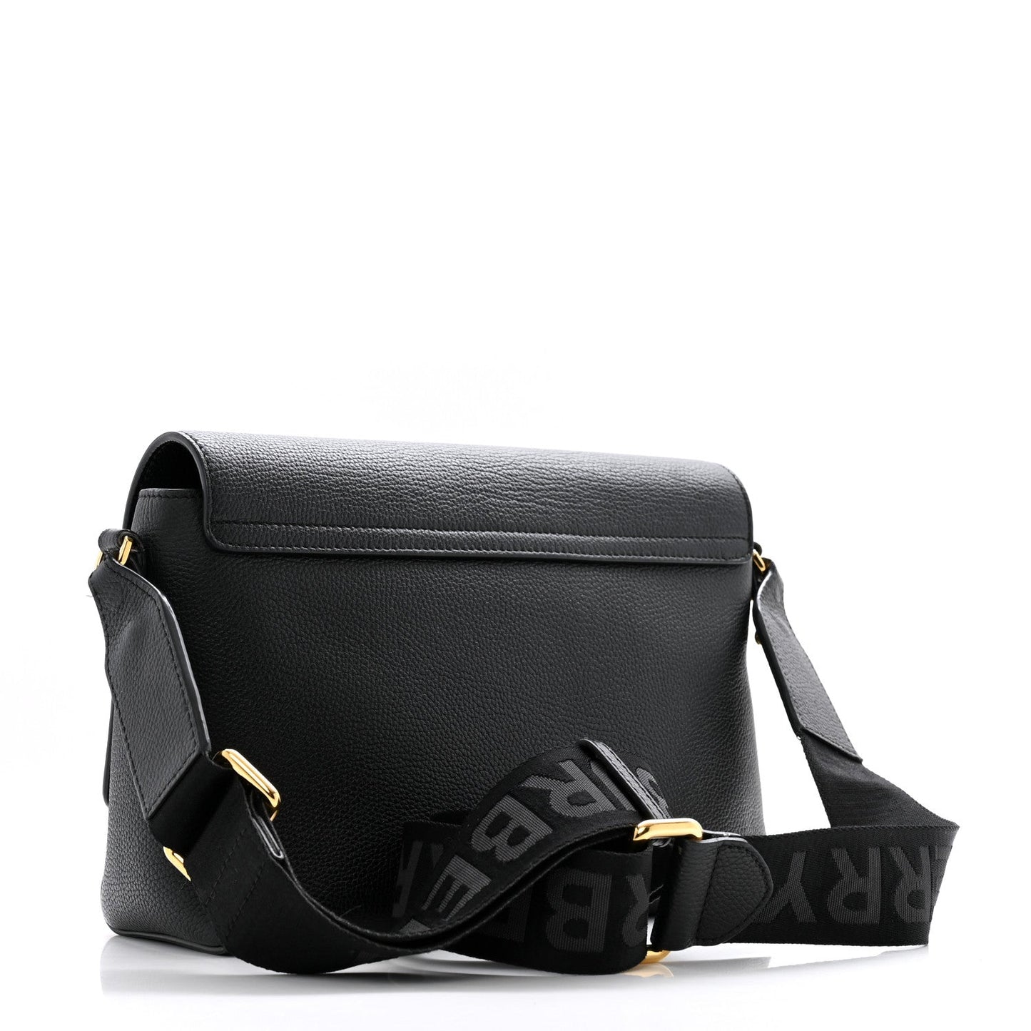 Burberry Grainy Calfskin Vintage Check Note Crossbody Bag Black