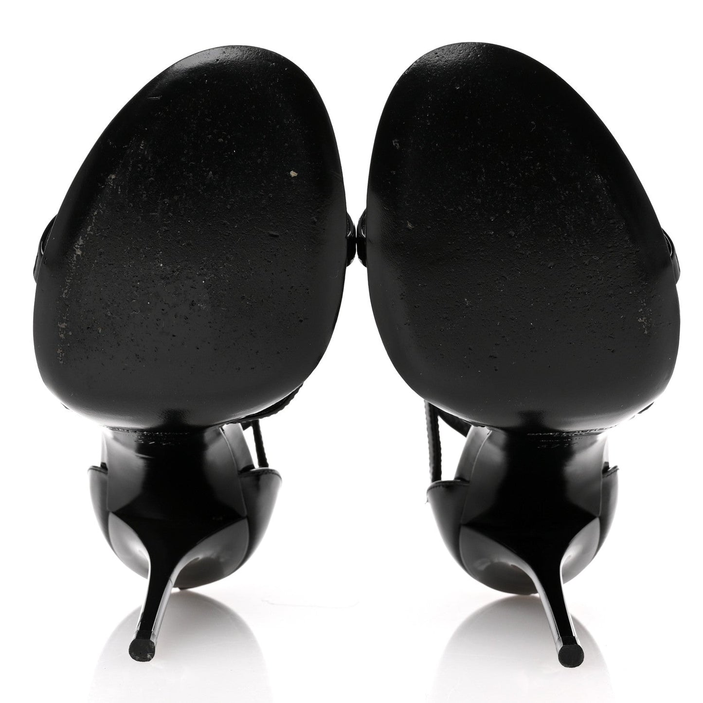 Saint Laurent Patent Cassandra 100 Sandals 37.5 Black