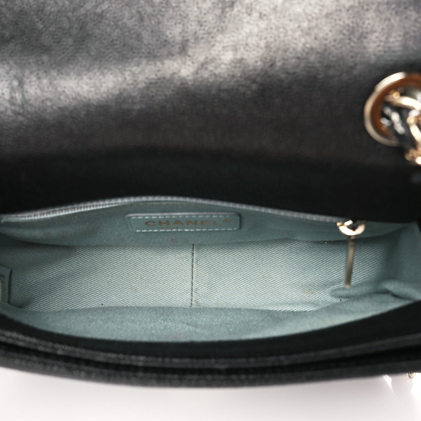 Chanel Grained Calfskin Quilted Small Cuba Top Handle Flap Black