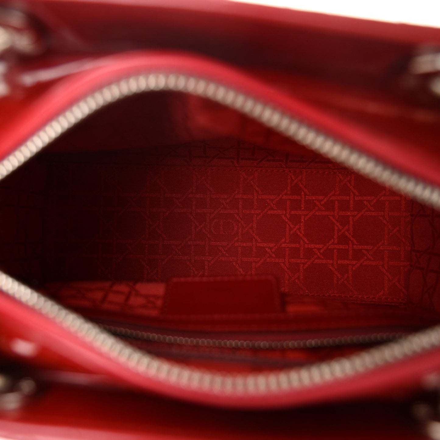 Christian Dior Patent Cannage Medium Lady Dior Red