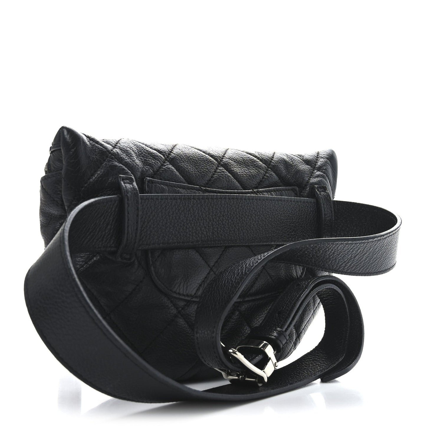 Chanel Grained Calfskin Quilted Waist Belt Bag Black