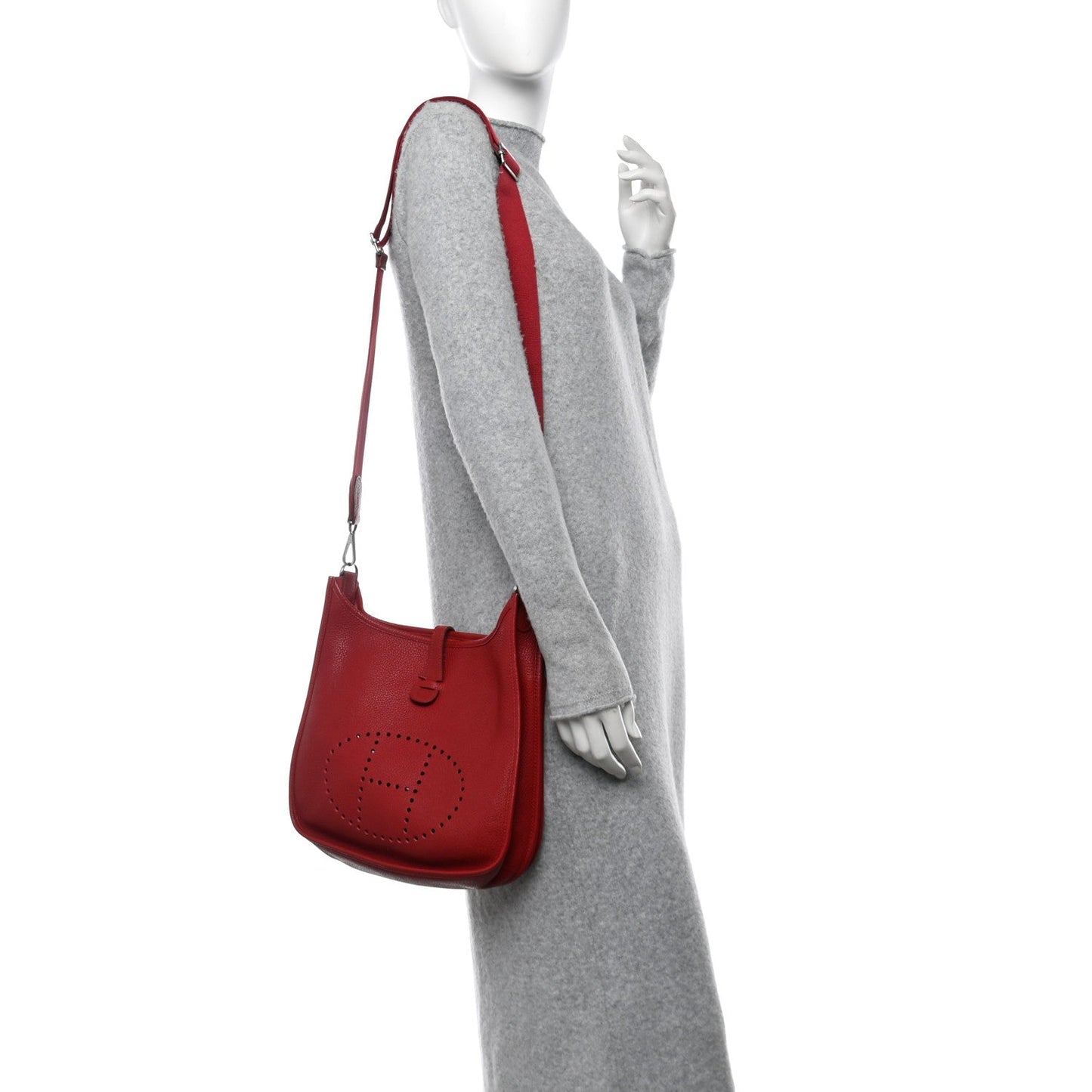 Hermes Taurillon Clemence Evelyne III PM Rouge Vif