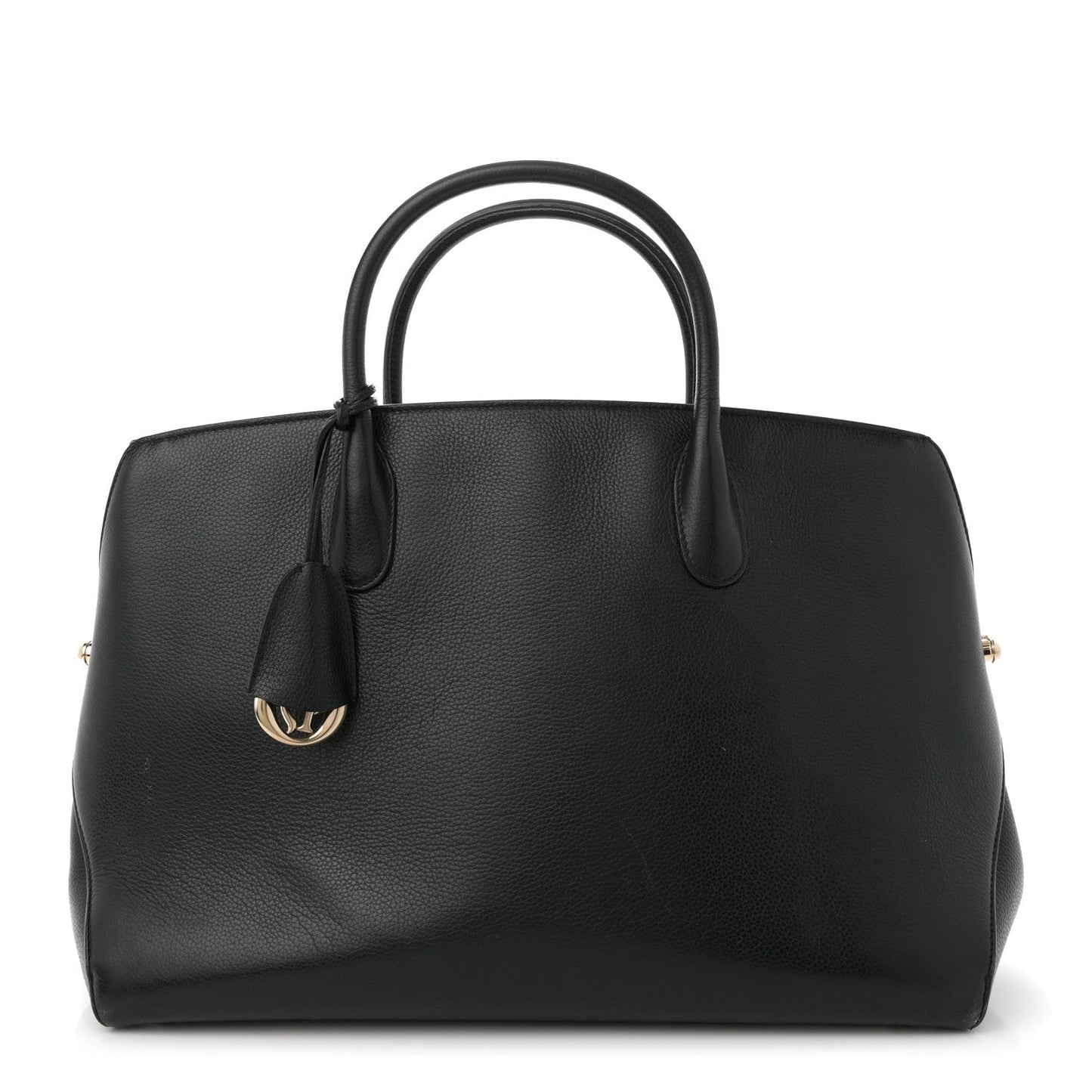 Christian Dior Grained Calfskin Large Bar Zip Tote Black