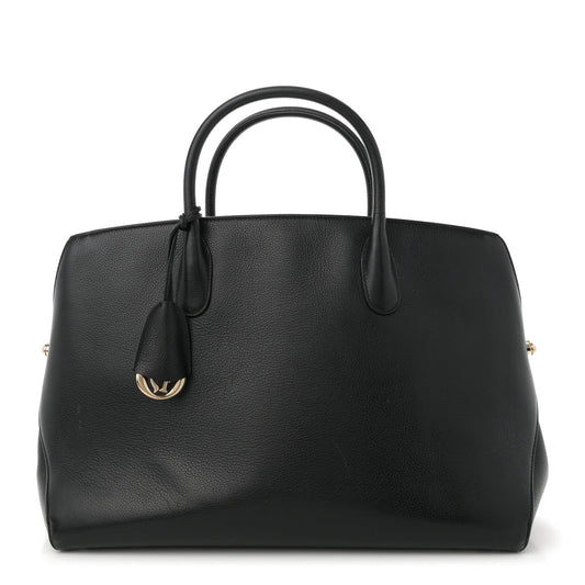 Christian Dior Grained Calfskin Large Bar Zip Tote Black