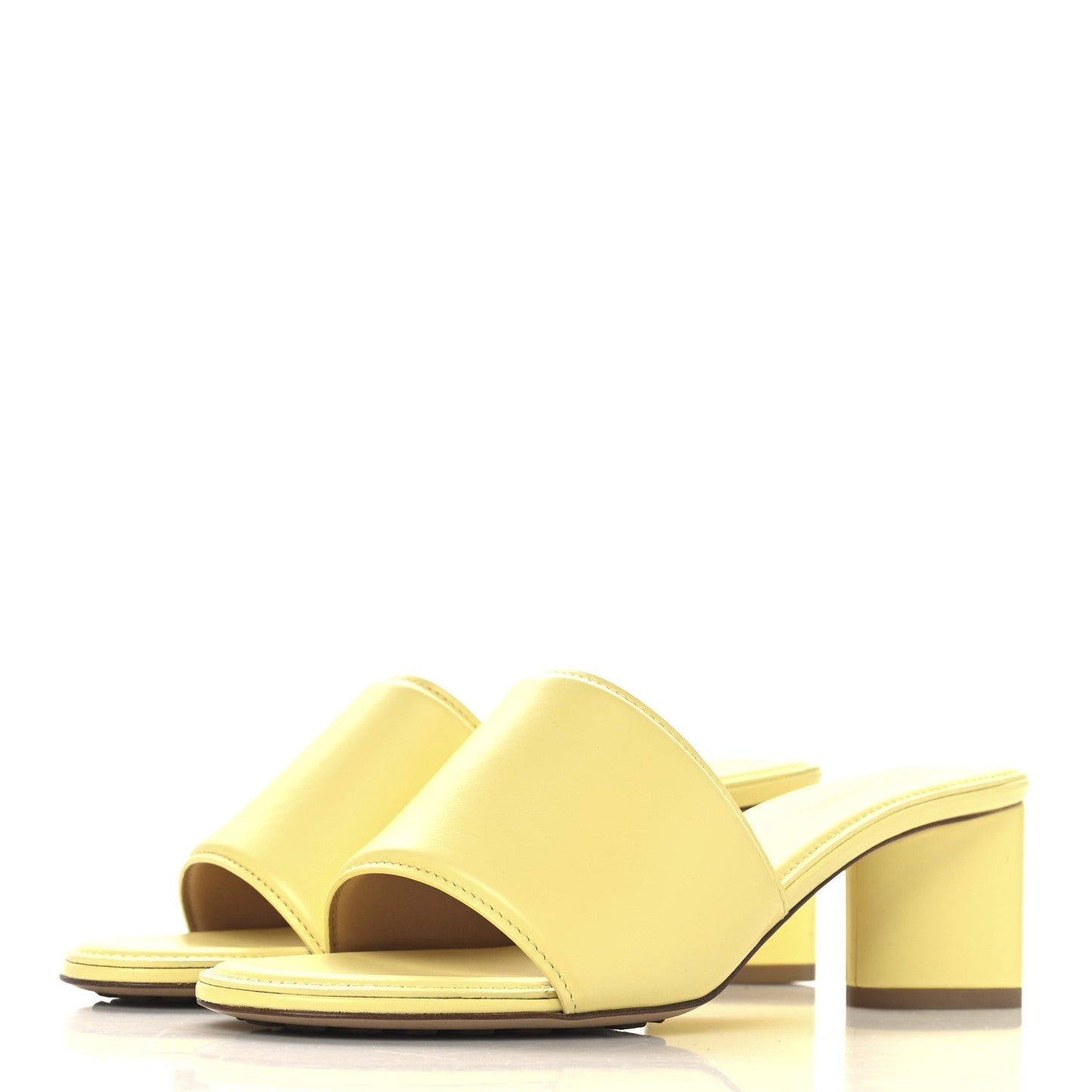 Bottega Veneta Vienna Calfskin The Band Mule Sandals 38.5 Lemonade