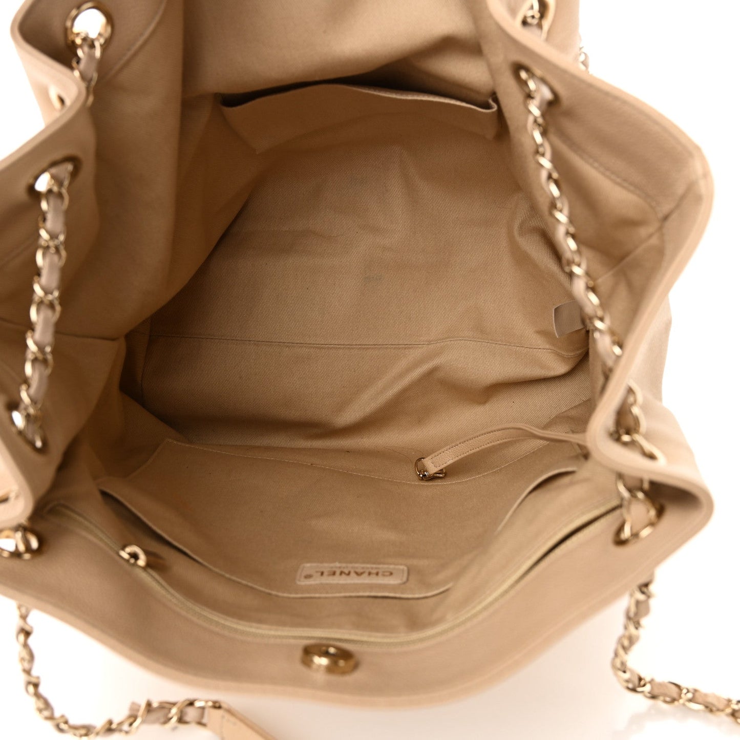 Chanel Caviar Stitched Shopping Tote Beige