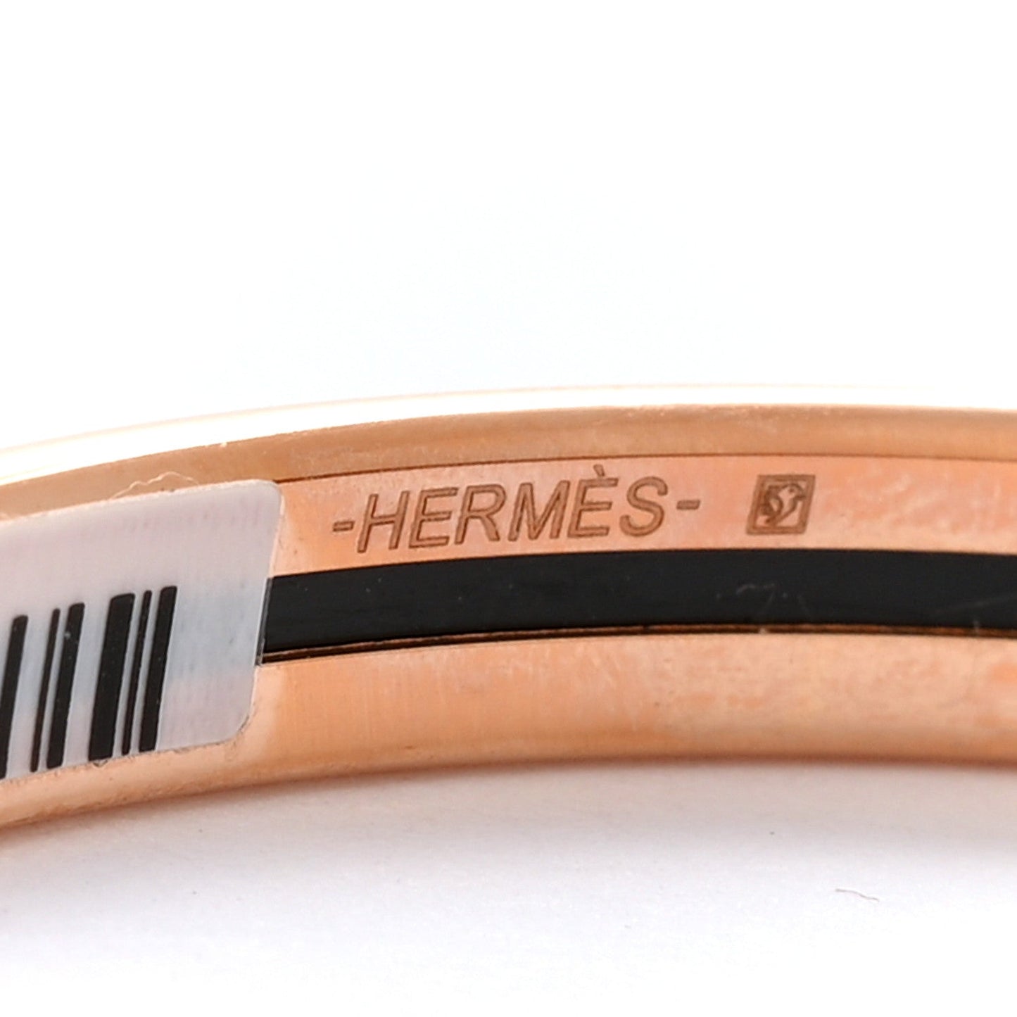 Hermes Enamel Extra Narrow Uni Bracelet 65 Rose Candeur