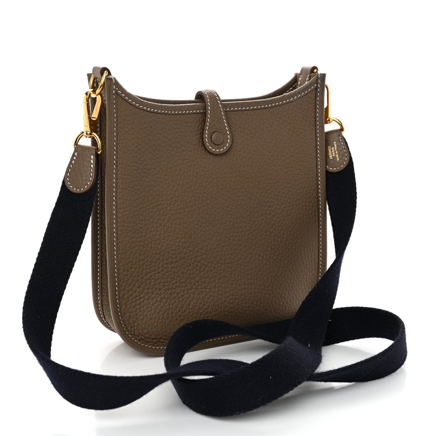 Hermes Taurillon Clemence Amazone Evelyne TPM Etoupe Bleu Indigo