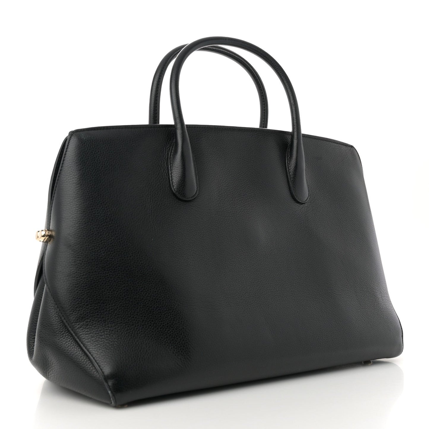 Christian Dior Grained Calfskin Large Bar Zip Tote Black