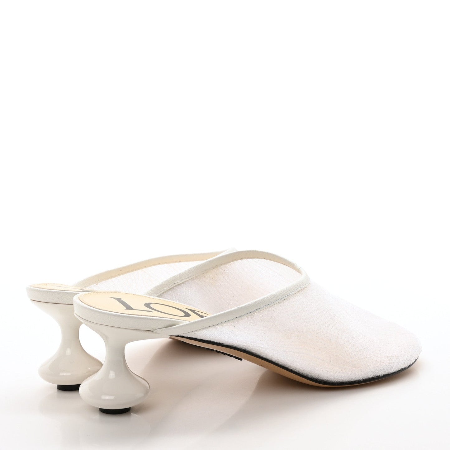 Loewe Sequin Toy Mule Pumps 35 Transparent White