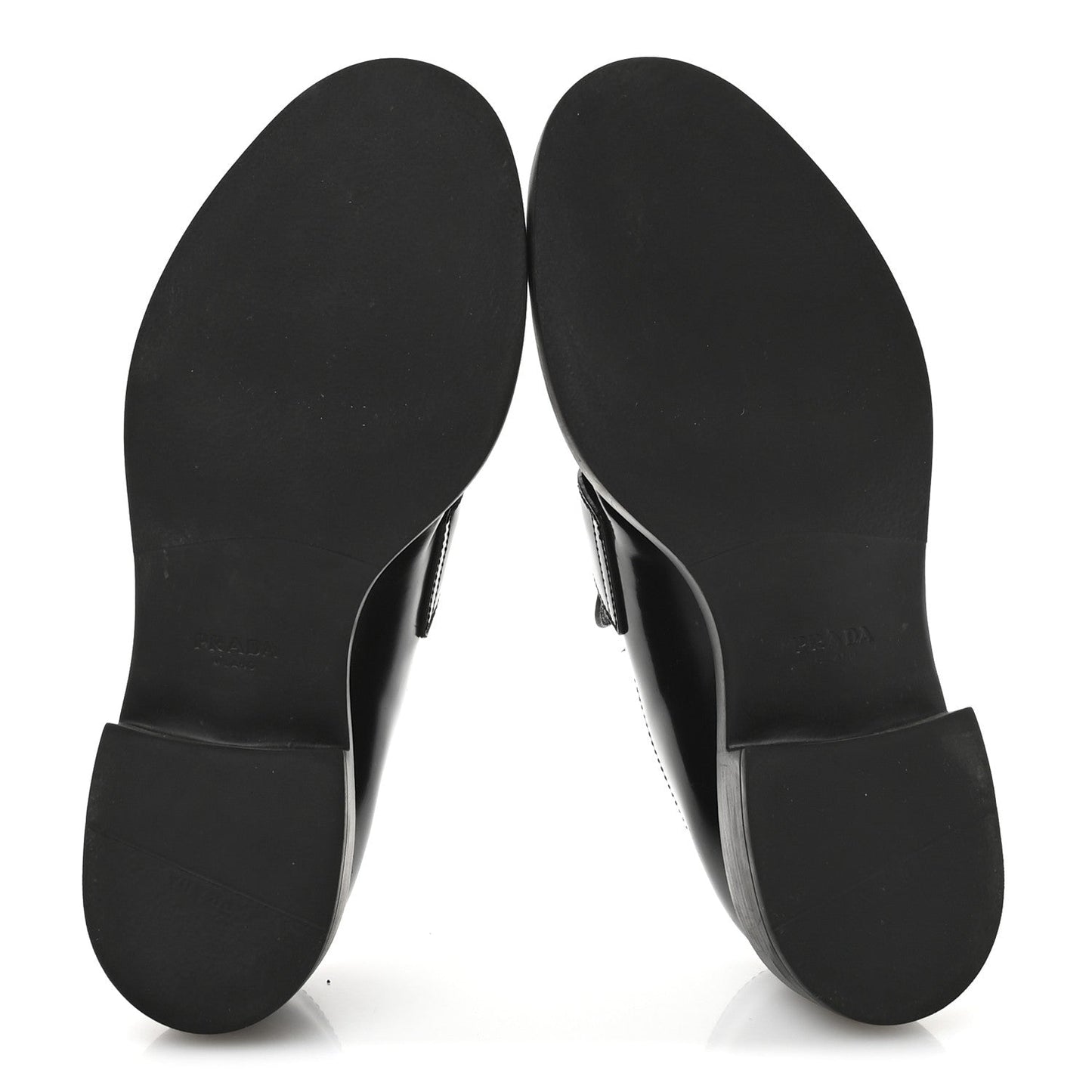 Prada Spazzolato Metal Triangle Logo 50mm Loafers 40 Black