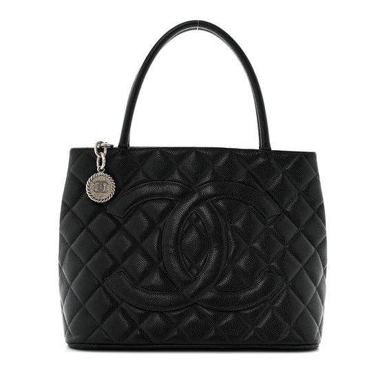Chanel Caviar Quilted Medallion Tote Black