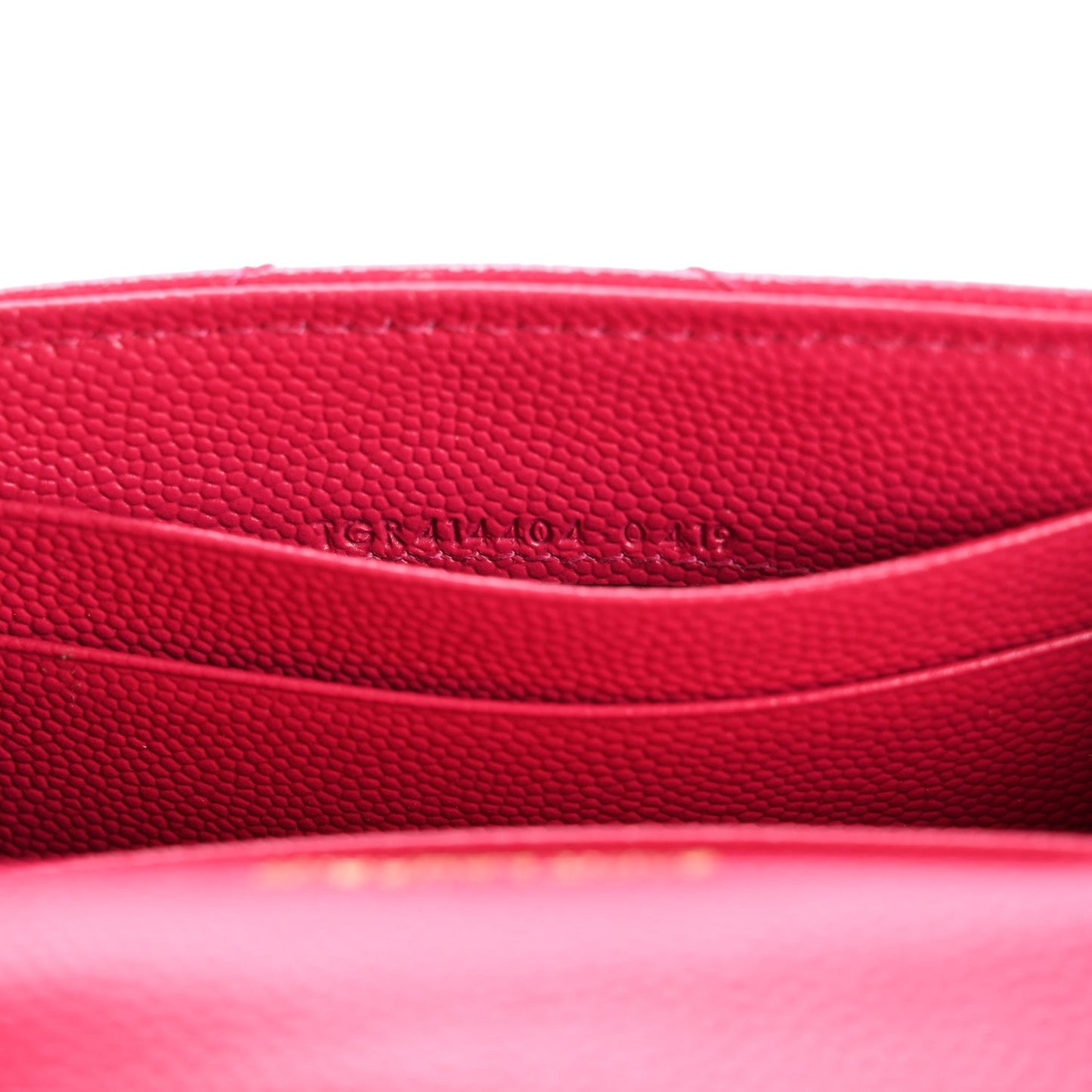 Saint Laurent Grain De Poudre Matelasse Chevron Small Monogram Envelope Wallet Bubblegum