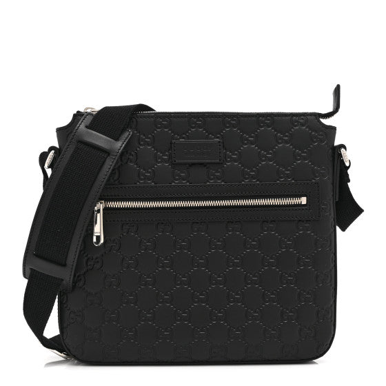 Gucci Guccissima Signature Small Messenger Bag Black