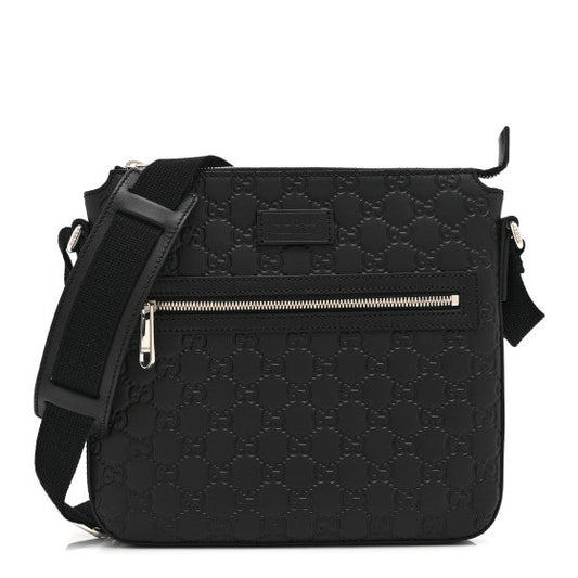 Gucci Guccissima Signature Small Messenger Bag Black