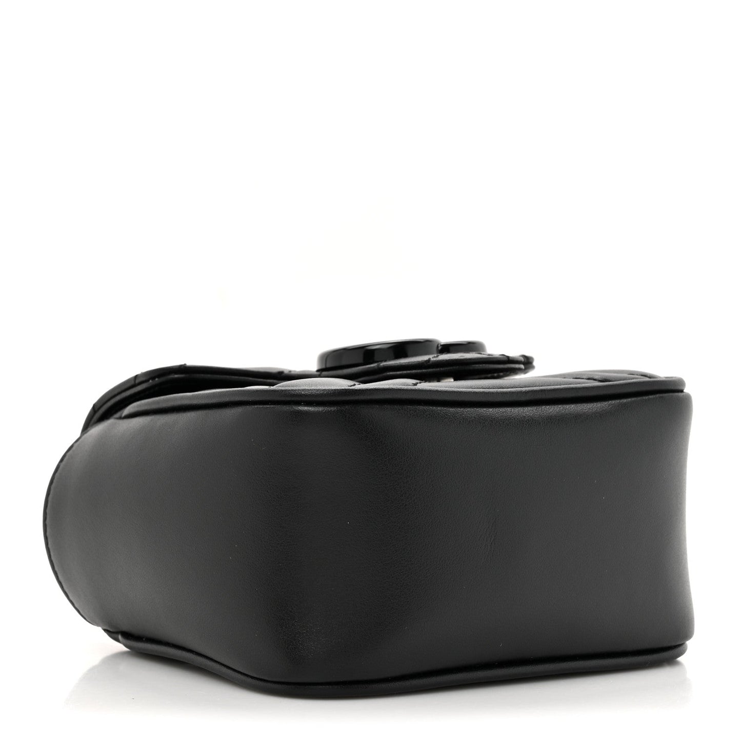 Gucci Calfskin Matelasse Monochrome GG Marmont Chain Mini Belt Bag Black