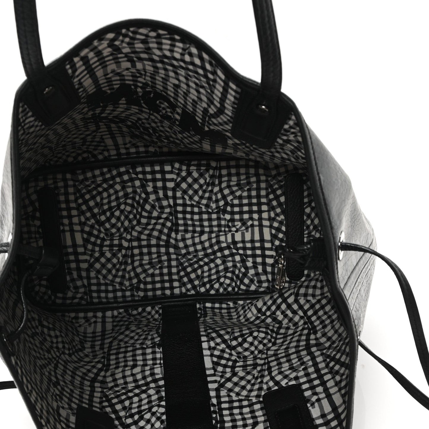 MCM Grained Calfskin Visetos Medium Liz Reversible Shopper Tote Black