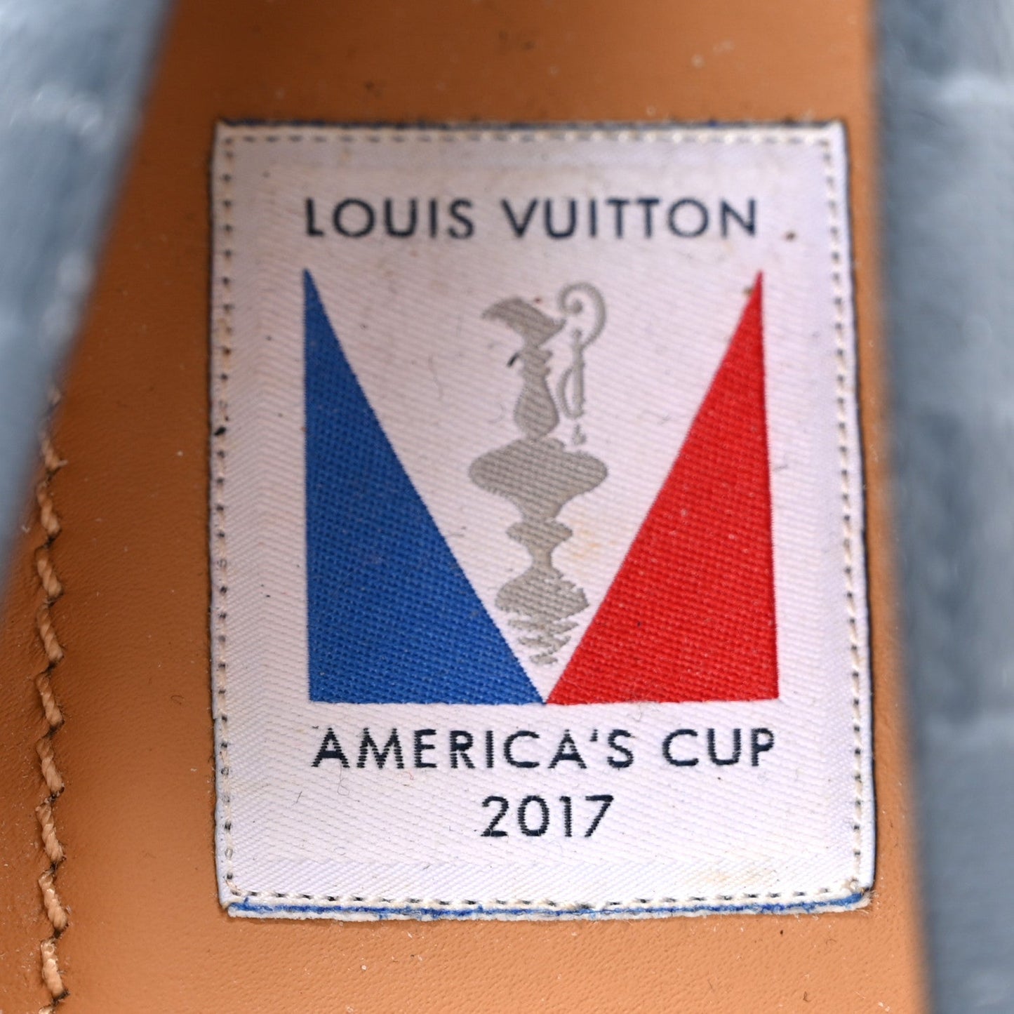 Louis Vuitton Mat Calfskin Mens Rubber America's Cup Marine Boat Shoe Pacific Blue